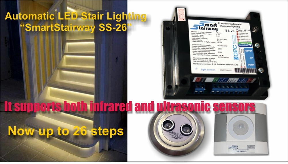 Controller for automatic illumination of stair steps SmartStairway SS-26