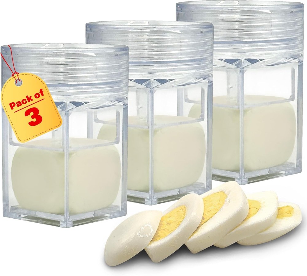 Pack of 3 Egg Shaper - Egg Cuber Square Egg Mold - Hard Boiled Eggs Maker for Sq