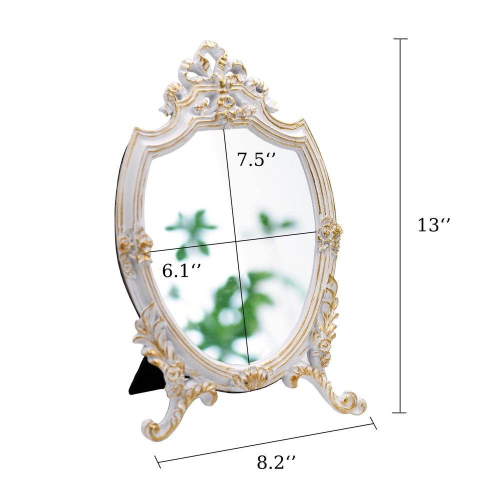 Resin Frame Decorative Wall Mirror Makeup Mirror Tabletop Mirrors, for Bedroo...