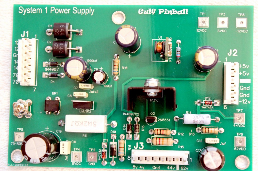 NEW Power Supply Board for Gottlieb System 1