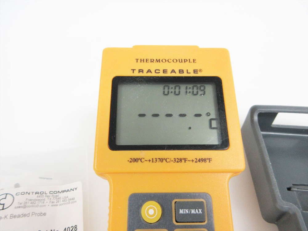 CONTROL COMPANY 4015 TOTAL-RANGE TRACEABLE THERMOMETER & 4028 PROBE
