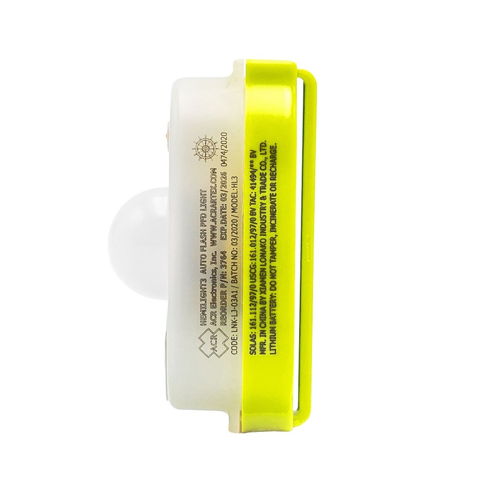 ACR HemiLight 3 Life Jacket Light, Single Light w/o Retail Packaging