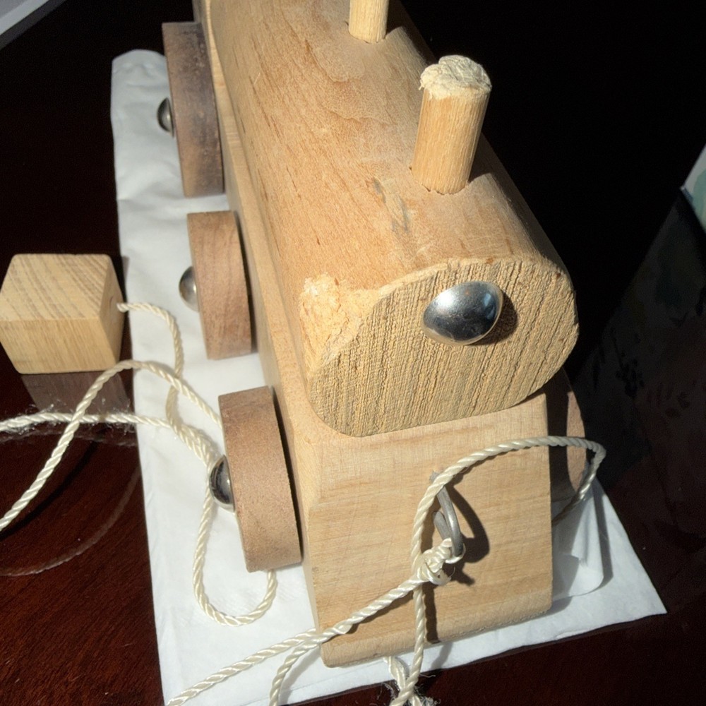 handcrafted wooden toy train Engine Pull Toy