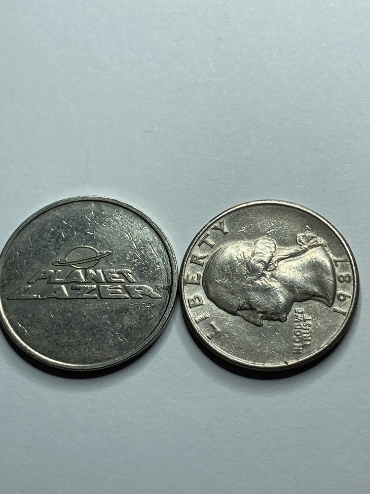 Planet Lazer Arcade Game Token 24mm #rt1