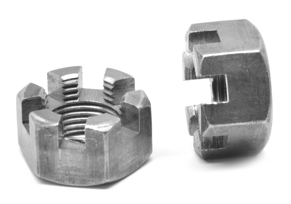 7/16"-20 Fine Thread Grade 2 Slot Finished Hex Nut Plain Finish