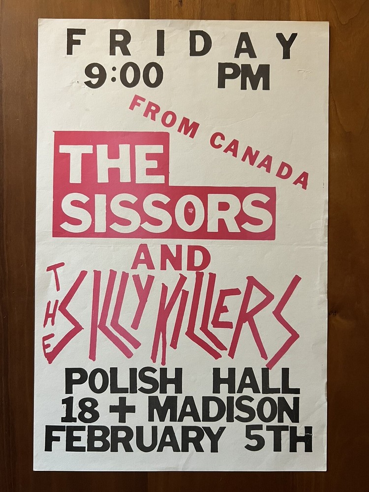 Original 1982 Sissors Silly Killers Poster 11"x17" offset Duff McKagan G'n'R PSC