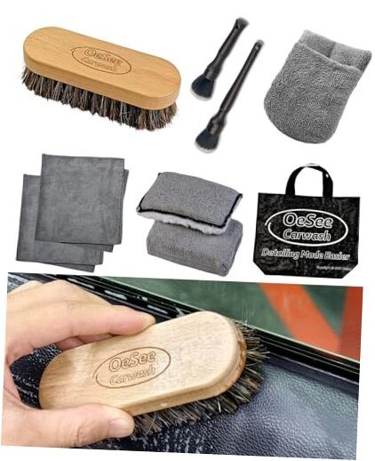 PRO Car Interior Cleaning Kit (9-Piece) - Deep Clean Tools for Leather,