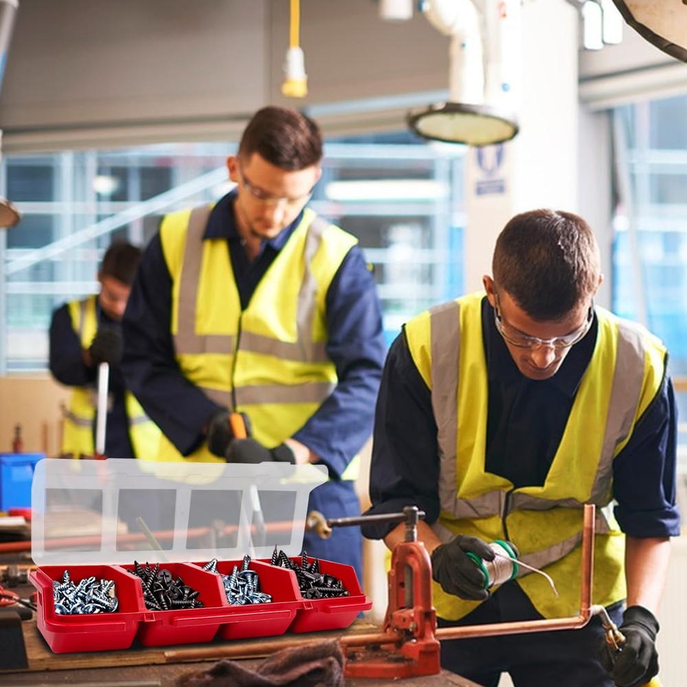 6 Pcs Screw Organizers Storage Bins with Lids, Plastic Stackable Hardware Org...