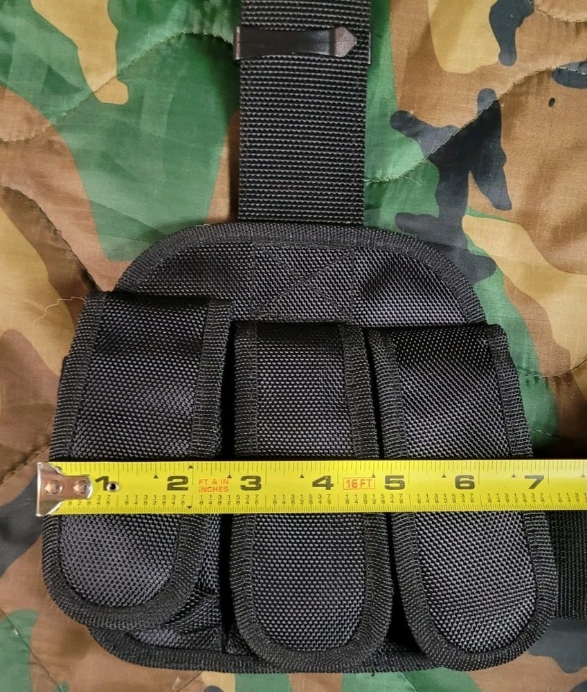 Nylon Black Drop Leg 3 Magazine Holder AMBIDEXTROUS