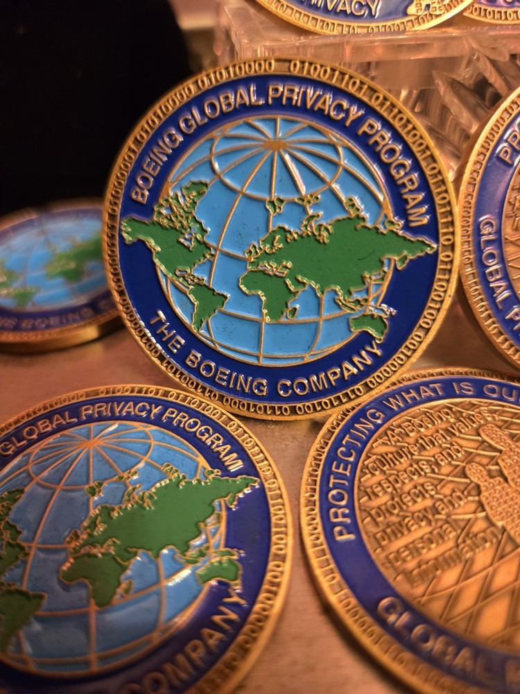 Boeing Global Privacy Program challenge coins