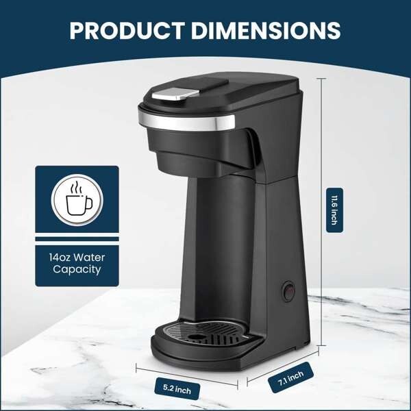 Culinary Chef, 2 In 1 Coffee Maker K Cup/Ground Coffee Compatible, Black