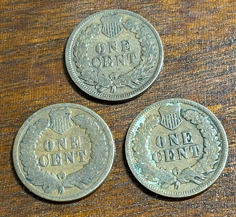 US Indian Head Penny 3 Coins Lot