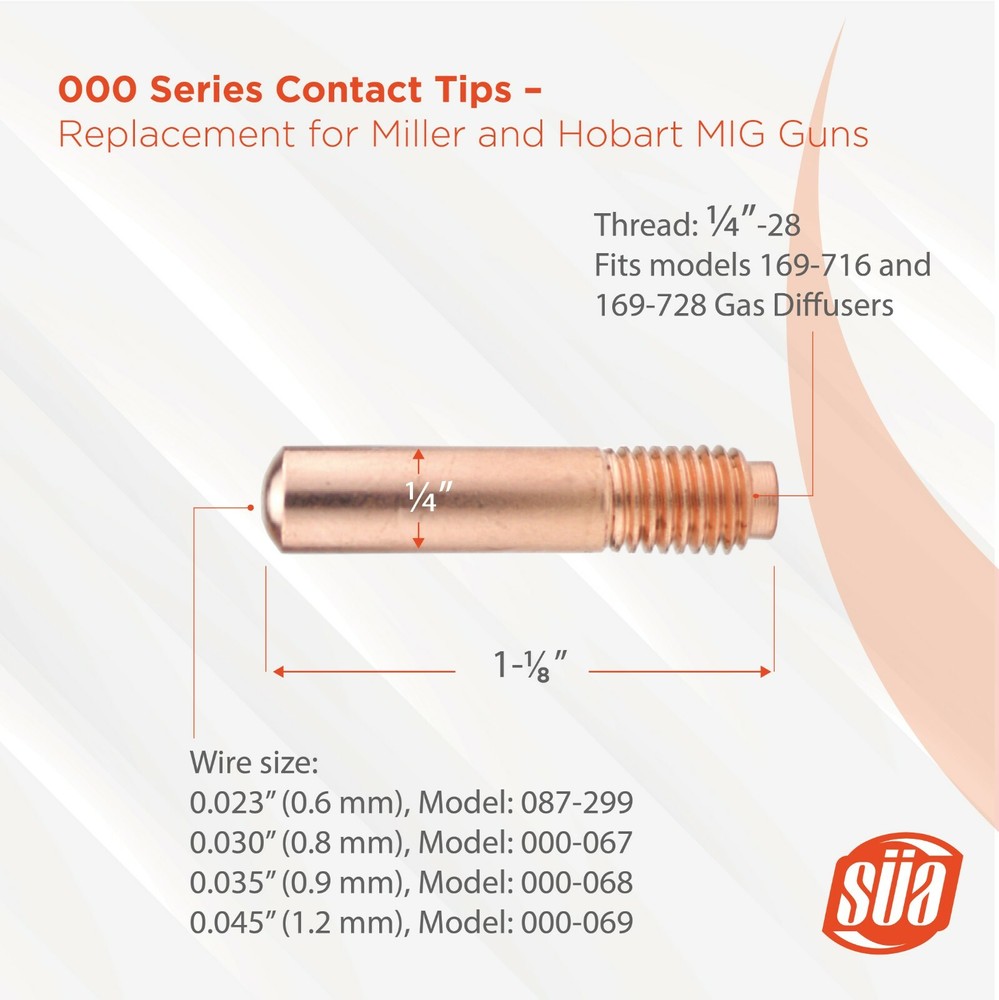 Contact Tips - Replacement for Miller and Hobart - Model: 000