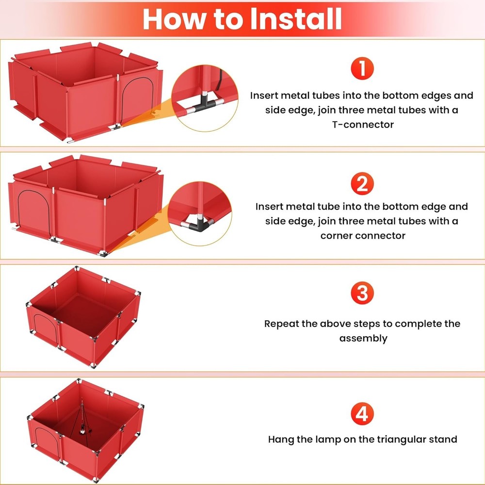 All-In-One Chicken Brooder Box for Chicks, Starter Kit with Timer Heat Lamp, Saw
