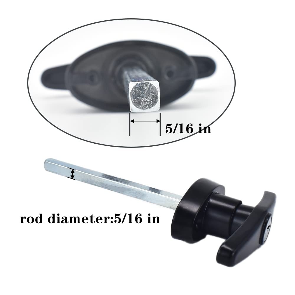 StartFine 6" T-Handle Shed Door Lock Handle with 1kit, Black