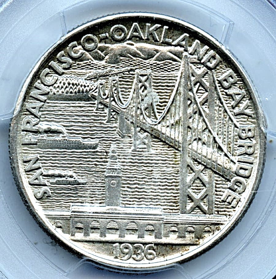 1936-S Bay Bridge Silver Commemorative, PCGS MS64