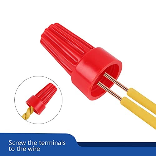 300 Pcs Red Electrical Wire Connectors Screw Terminals, with Spring Insert Tw...