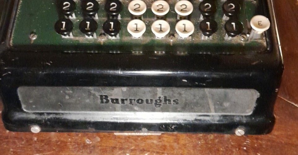 Antique Burroughs Adding Machine - Bakelite Key-tops -