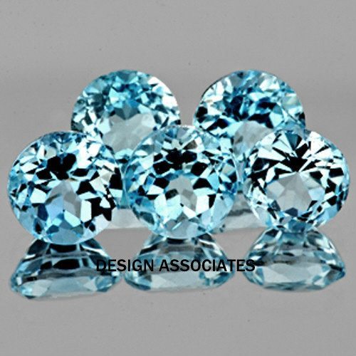 SKY BLUE TOPAZ 5 MM ROUND CUT  AAA