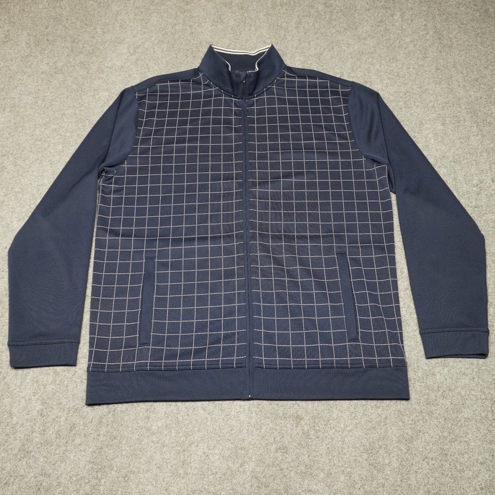 Walter Hagen Golf Jacket Men's L Polyester Full Zip Grid Pattern Performance