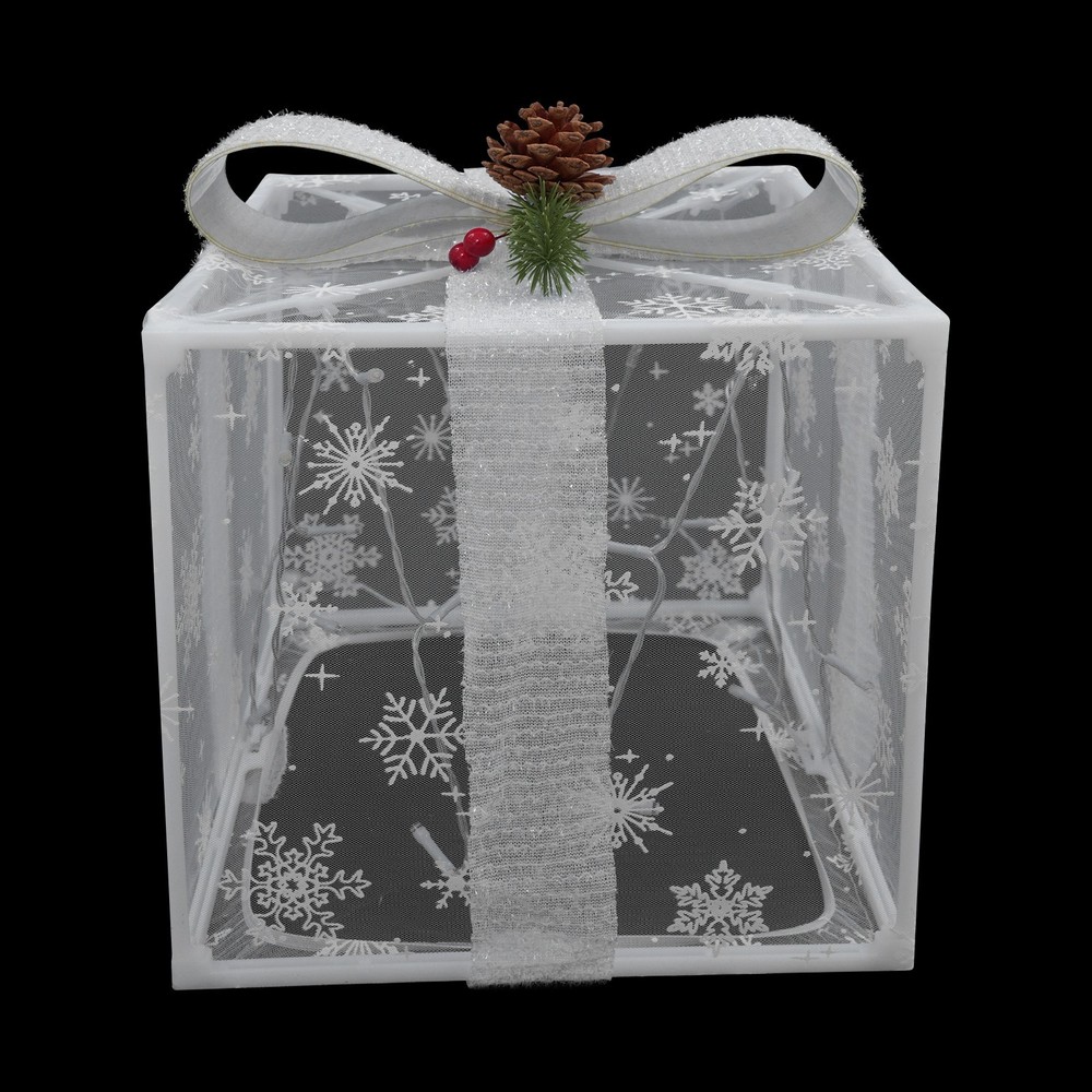 Set Of 3 Lighted Gift Boxes, 50 White Lights Present Box Lighted Display Decor