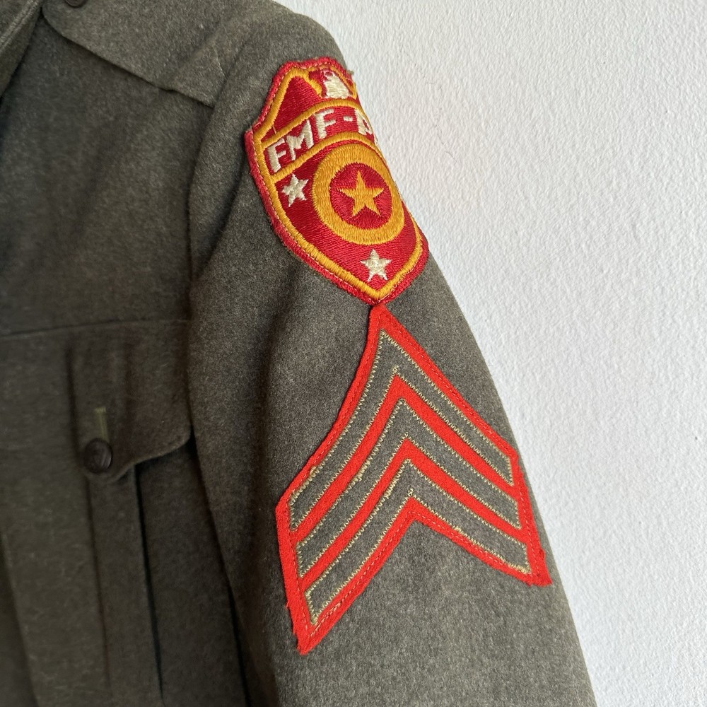 WWII USMC Marine Corps Uniform Patched FMF-PAC Command