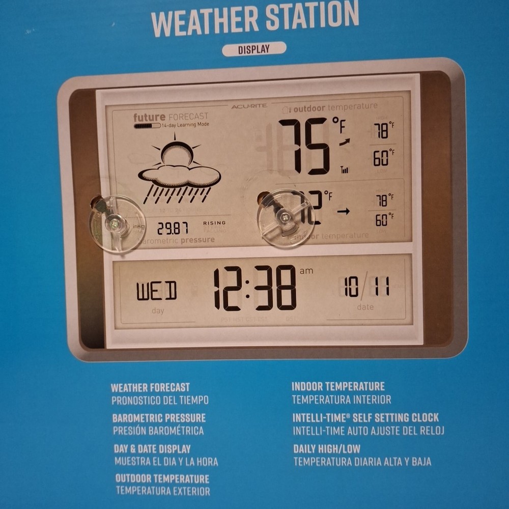 NEW Acurite Weather Station Jumbo Display Clock Wireless Sensor Forecast