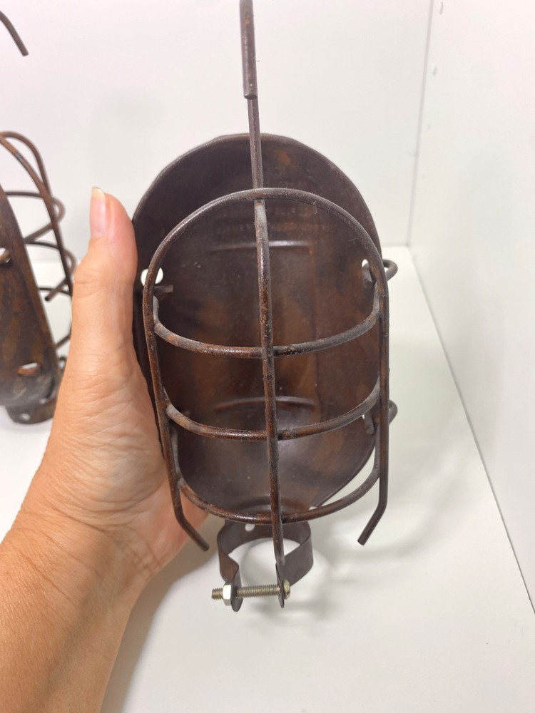 VINTAGE INTERESTING RUSTED ARCHITECTURAL GAS LANTERN FRAMES