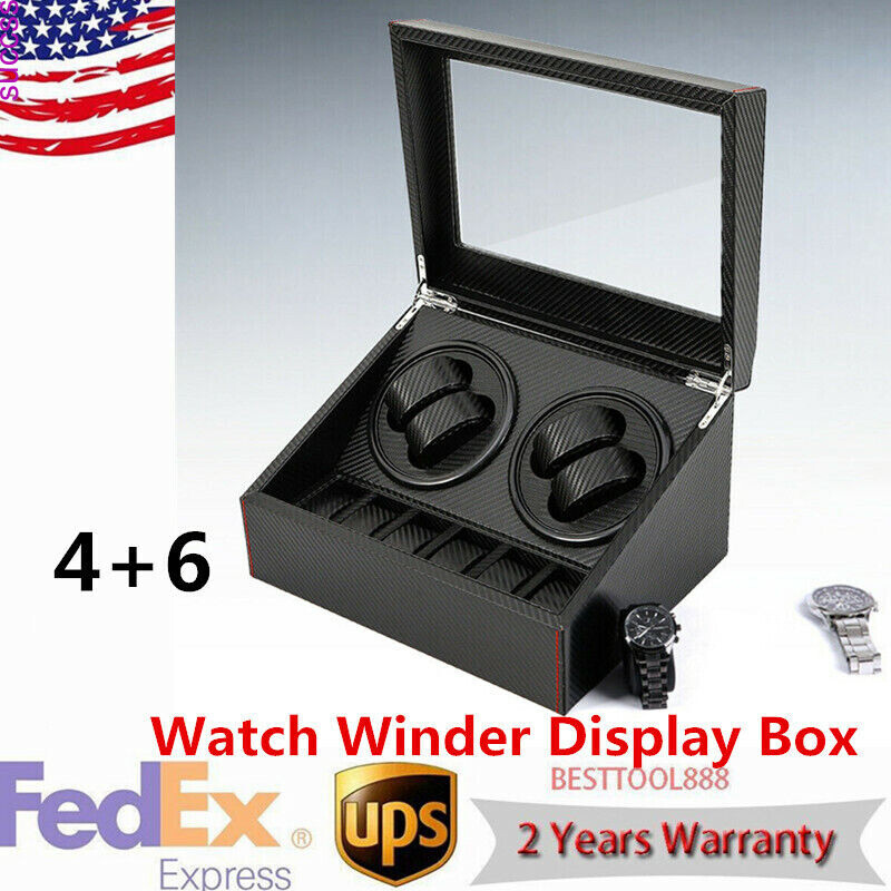 4+6 Automatic Rotation Watch Winder Box Storage Case Self Winding Display Box