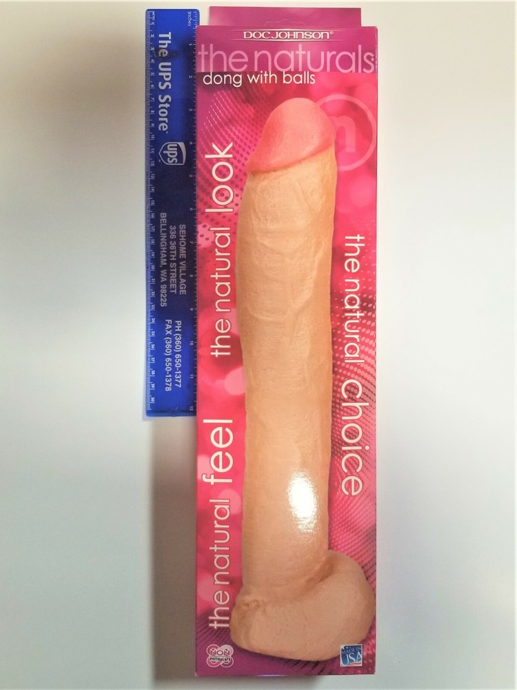 Doc Johnson 12 Inch Natural Dong with Balls - White