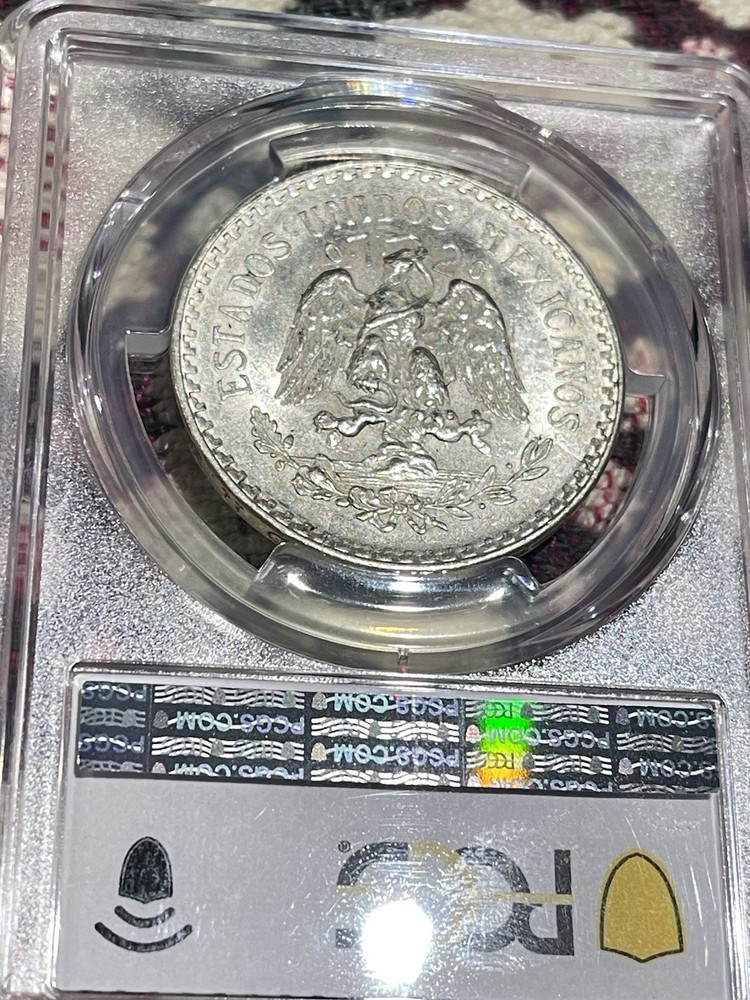 1938 Mexico💎💎 MS62 💎💎 Peso Cap & Rays 💎💎PCGS SECURE Gold 🌟🌟 SHIELD