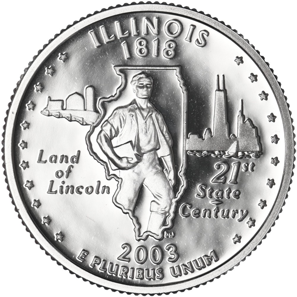 2003 S State Quarter Illinois Gem DCam Proof CN-Clad