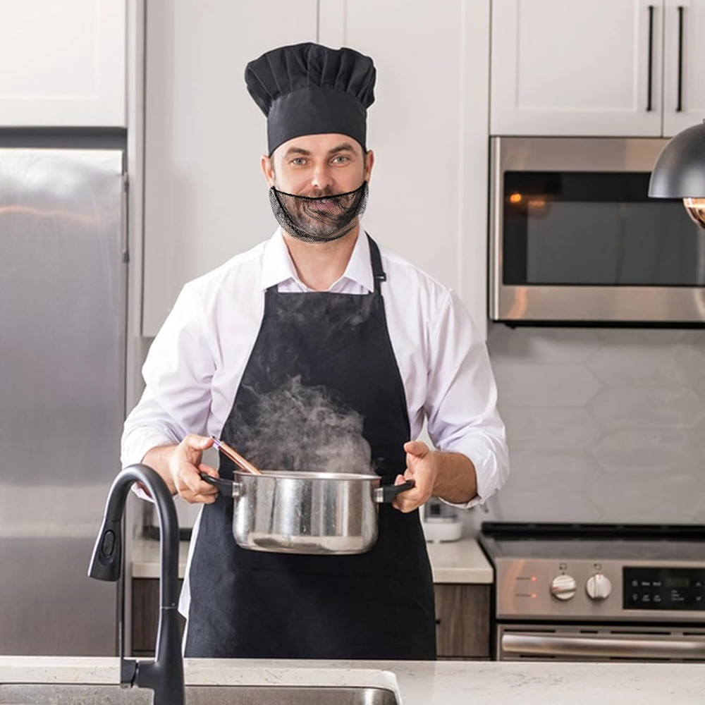 100 Pcs Beard Nets Food Service Beard Covers Beard Guards Black Comfortable Prot