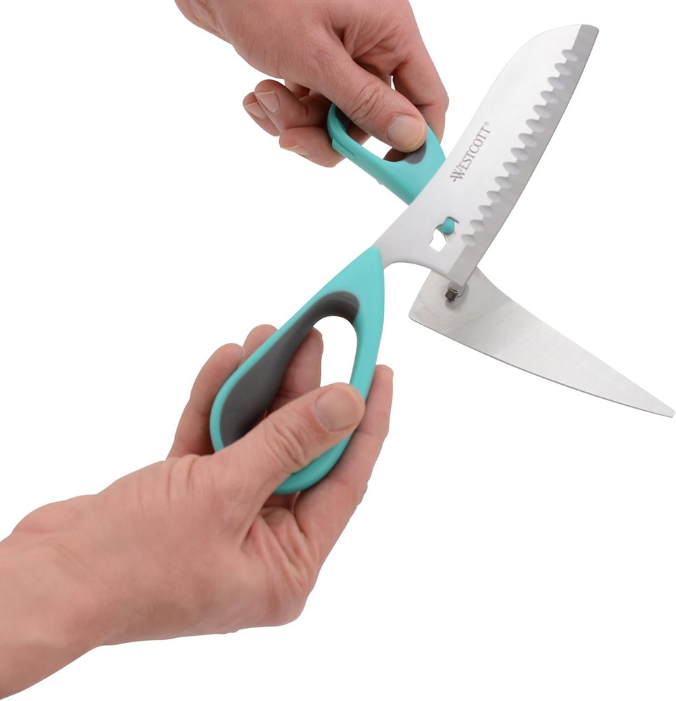 Titanium-Bonded Soft Handle Kitchen Pizza Scissors with Detachable Handles, T...