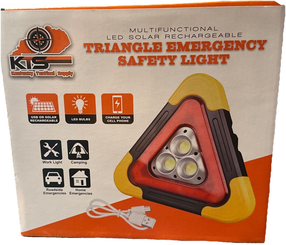 Super-Bright LED Emergency Safety Light Triangle Solar ,Usb Cell Phone Charger