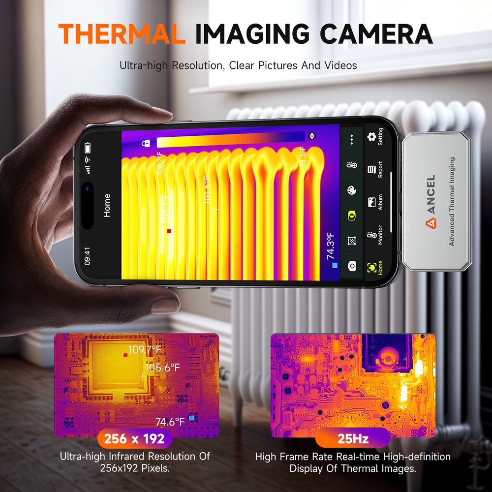 ANCEL Inspection Thermal Imaging Camera Fit for IOS iPhone Tablet Windows