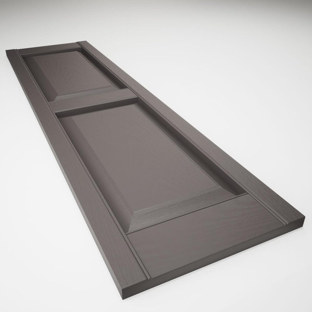 Custom Raised Panel Shutters, 12"W x 33"H, Musket Brown, Pair