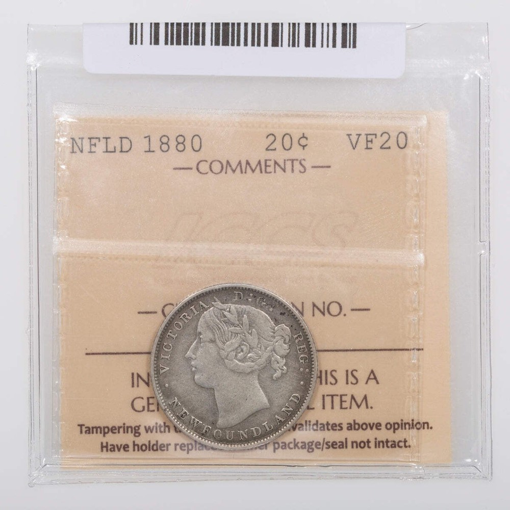NFLD 20 Cent 1880 ICCS VF-20