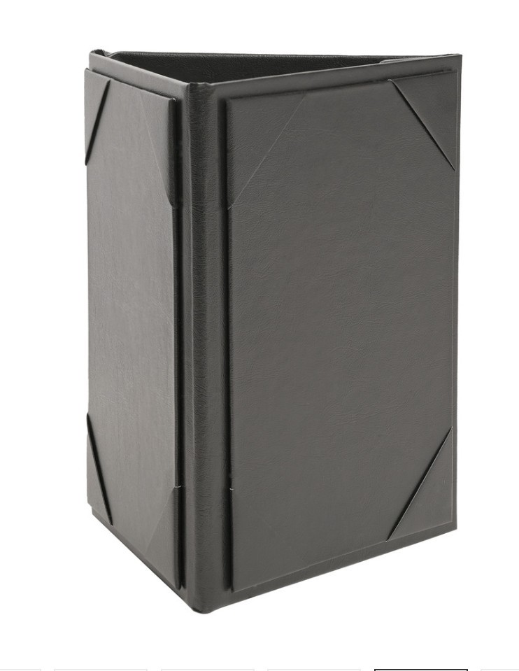 Excello 5"x7" Triple Sided Panel Black Table Tent Menu Sign