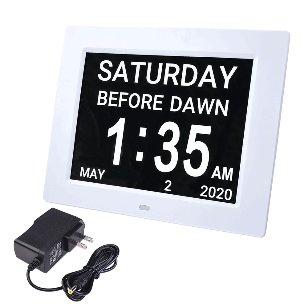 8" LCD Digital Calendar Day Clock