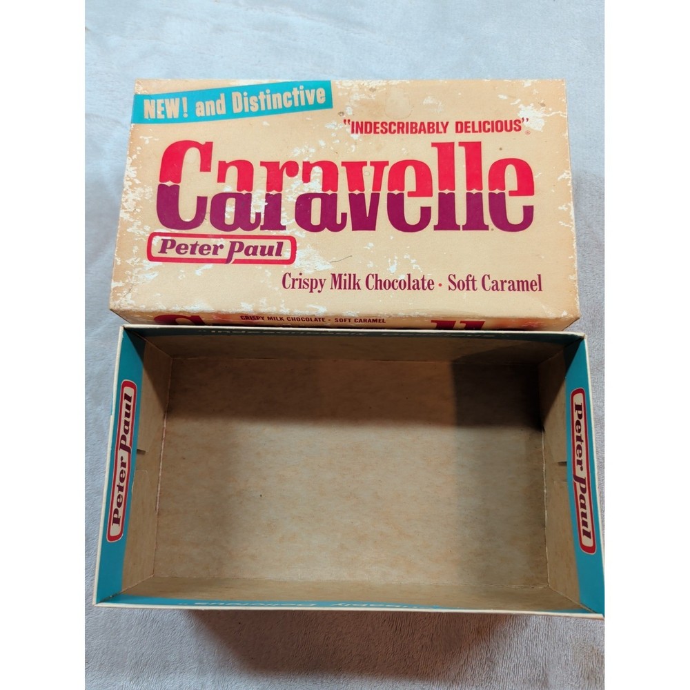 Vintage Peter Paul Caravelle Candy Display Box 1960s 10 Cent Double Bar Empty