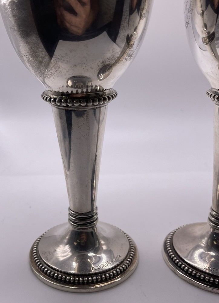 Pair of German 800 Silver Art Deco Goblets
