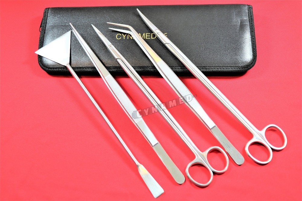 GERMAN FISH AQUARIUM CLEANING KIT STAINLESS 5PCS WITH POUCH BASIC TOOLS