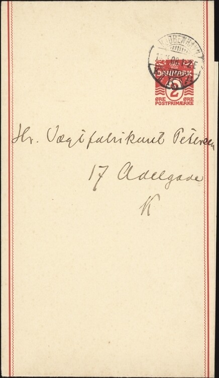 DENMARK, 1908. Wrapper H&G 5, Copenhagen Local