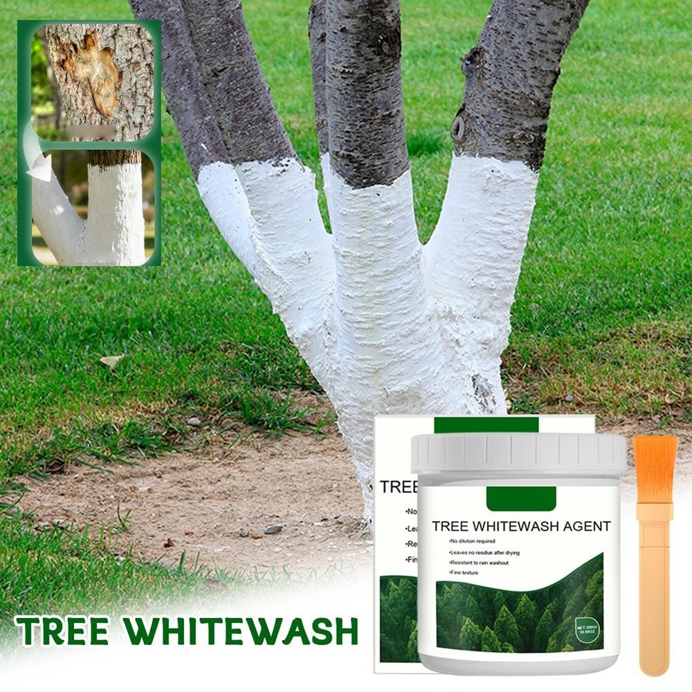 Long-Lasting Tree Whitewash Agent, Tree Trunk Paint, 300g White Whitewash YDZ