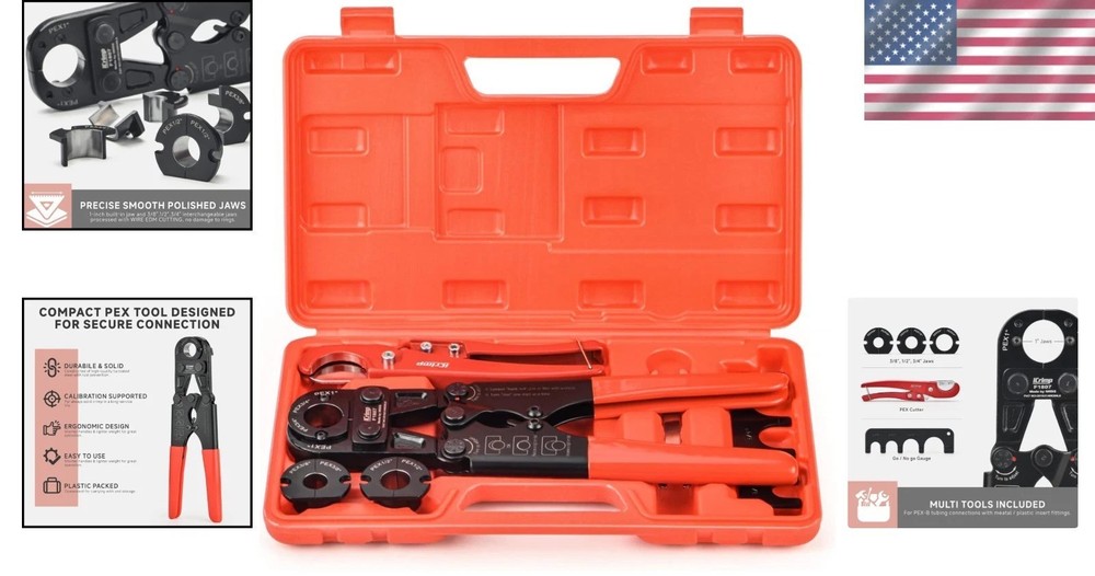 Portable Pex Pipe Crimper Set - Metal Construction