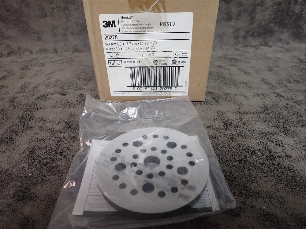 NEW 3M 20278 Hookit 5" x 1/2" Soft Interface Pad 10 Pack (O21)