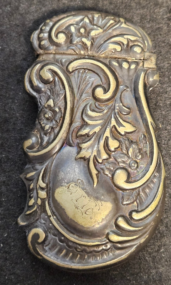 Victorian Match Safe Silver Plated Antique Engraved Eric Beautiful !