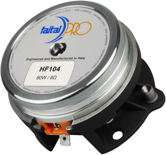 Faital Pro HF104 1" Compression Driver Horn Speaker 1-Inch Exit 2-Bolt 8 Ohm
