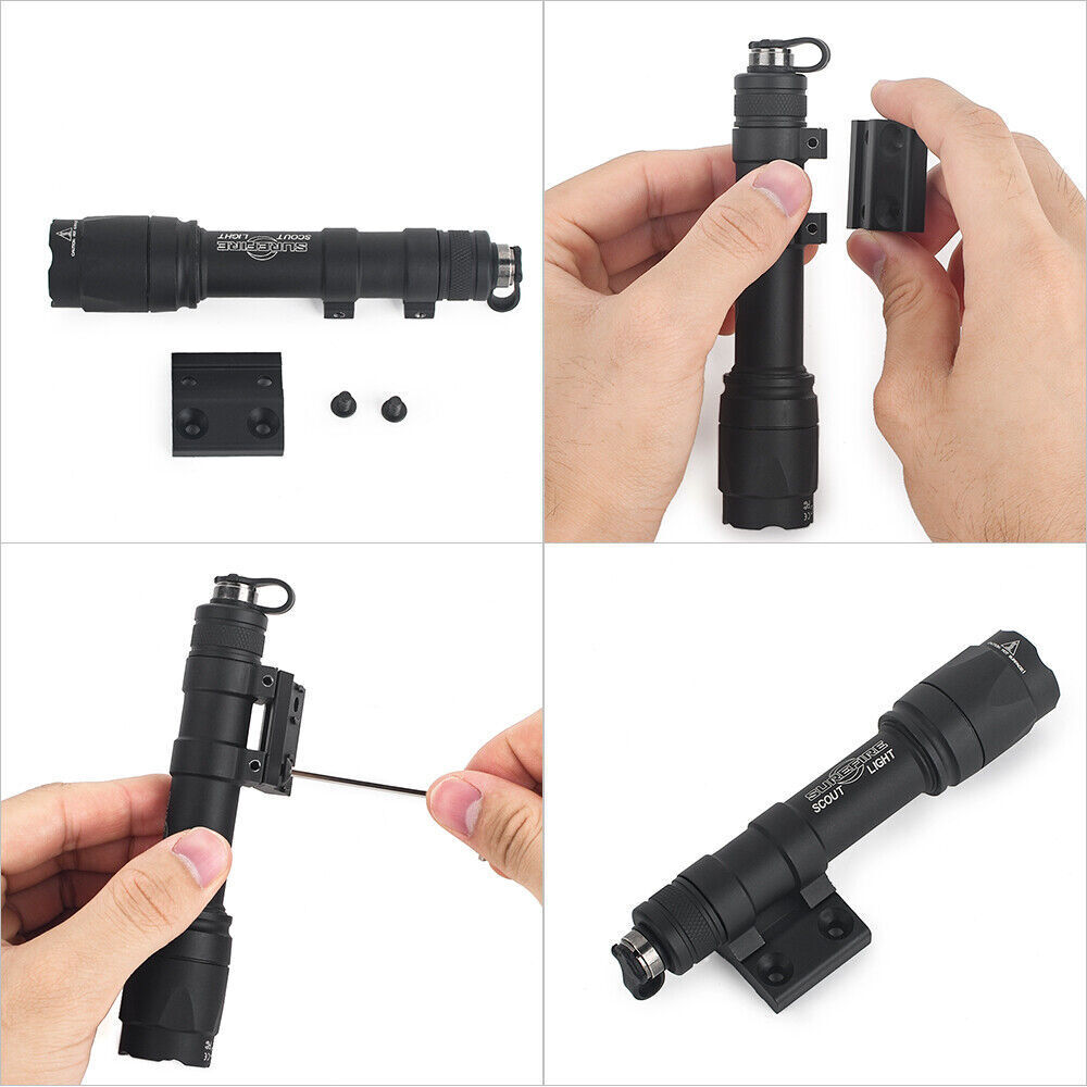 Airsoft Keymod MLOK Flashlight Offset Mount Base for M300 M600 M600DF flashlight